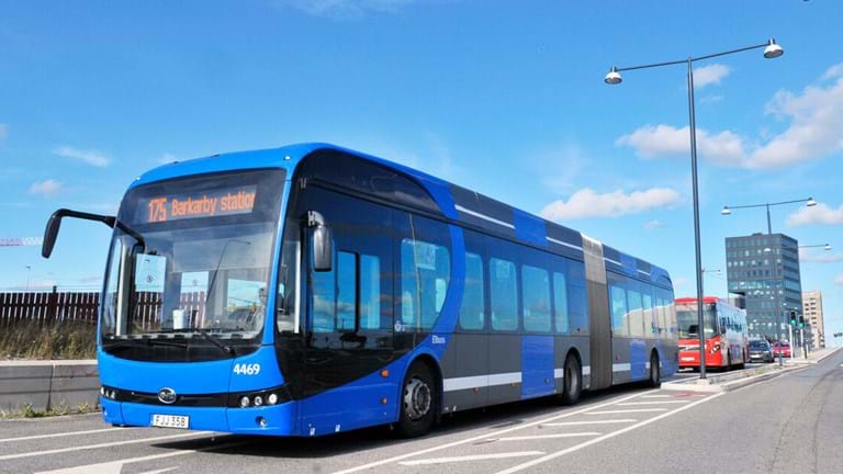 a blue BRT bus from Kallhäll depot